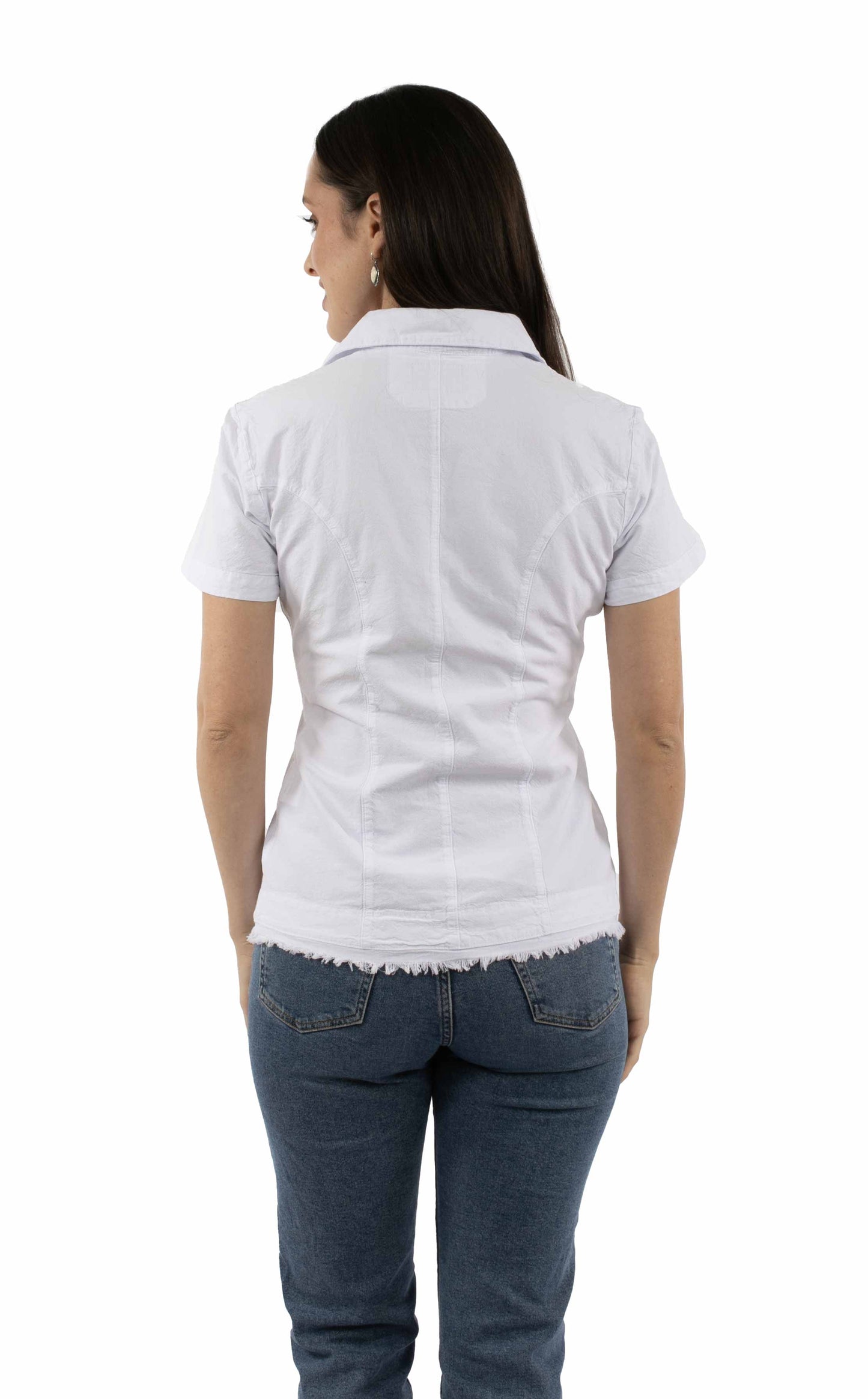 Scully Women's Short Sleeve Embroidered Blouse in White