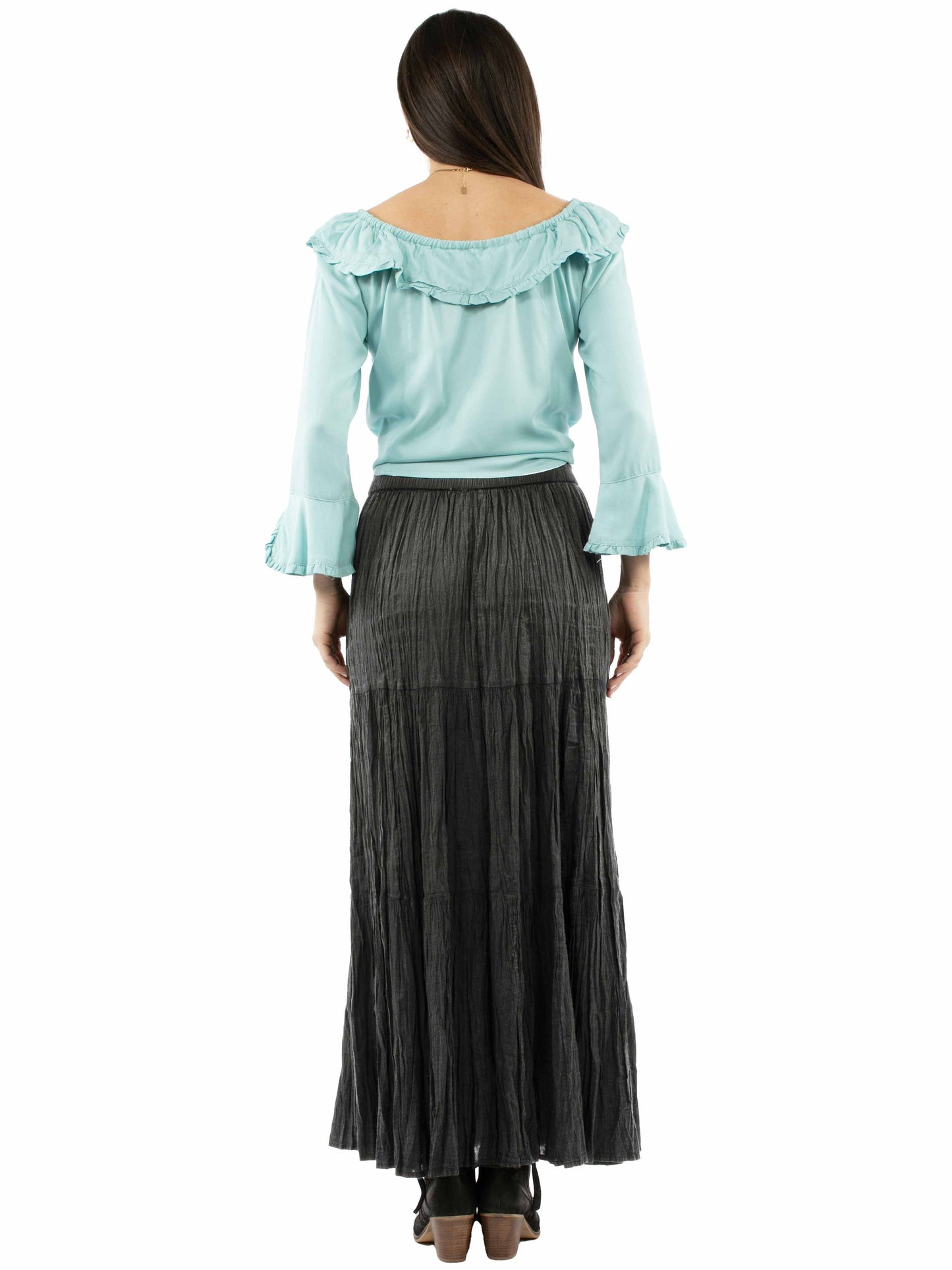 Scully Women's Tiered Broomstick Skirt in Black
