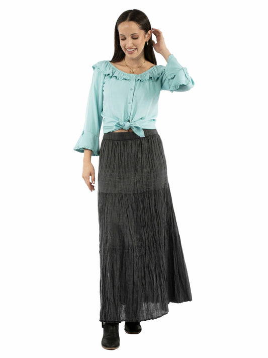 Scully Women's Tiered Broomstick Skirt in Black