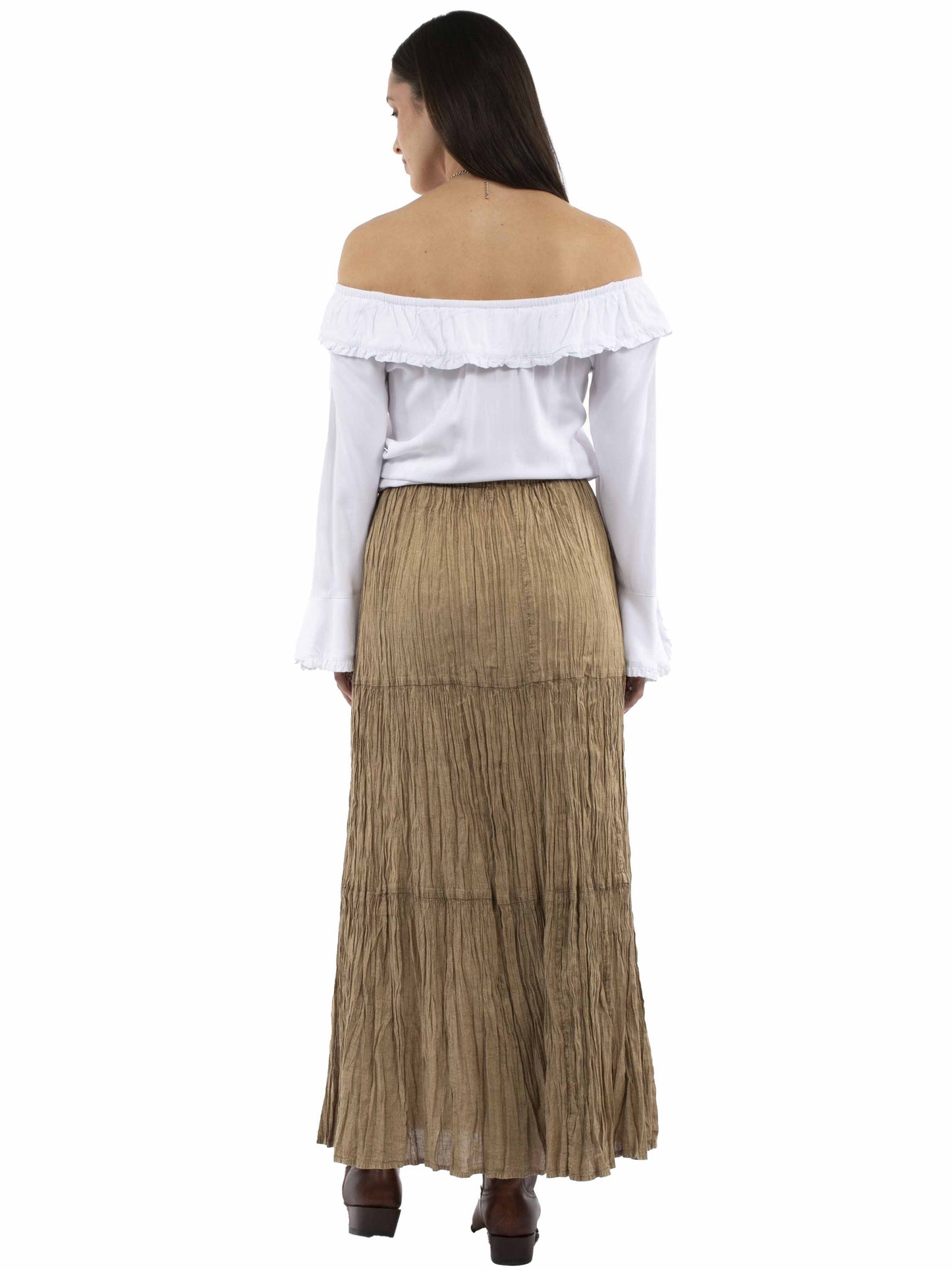 Scully Women's Tiered Broomstick Skirt in Khaki