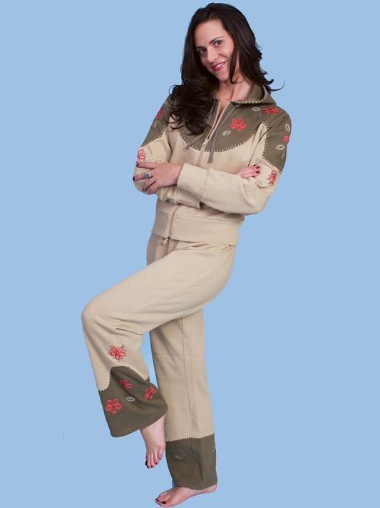 Scully Women's Two-tone Sweat Pants in Khaki