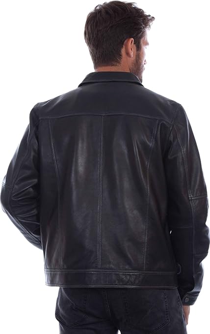 Scully Western Jacket Mens Vintage Leather Jacket in Black