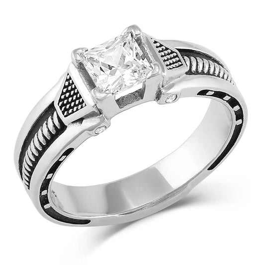 Montana Silversmiths Single Stone Horseshoe Nail Ring