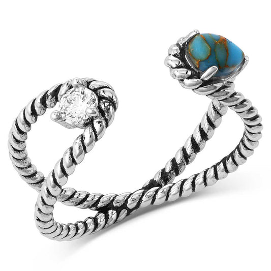 Montana Silversmiths Stars and Sky Crystal Turquoise Open Ring
