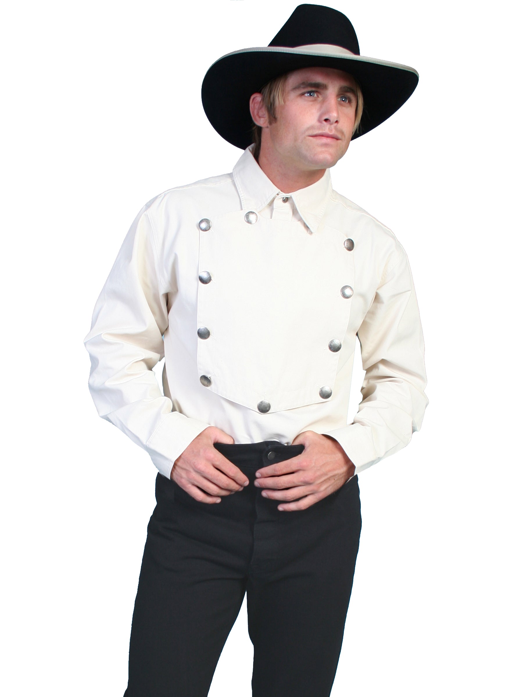 Scully RangeWear Men's Bib Front Shirt in Natural