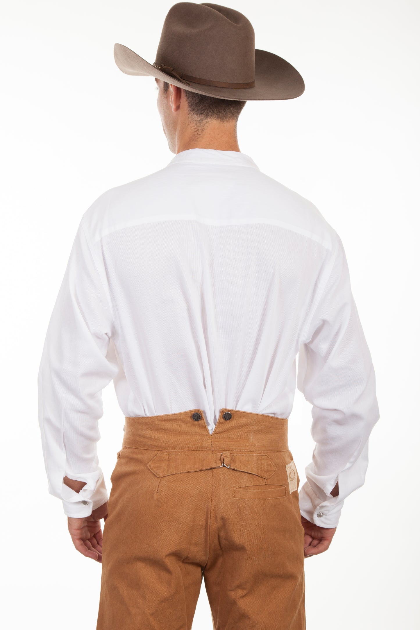 Scully Western Men's Cotton Pique Pullover Shirt in White