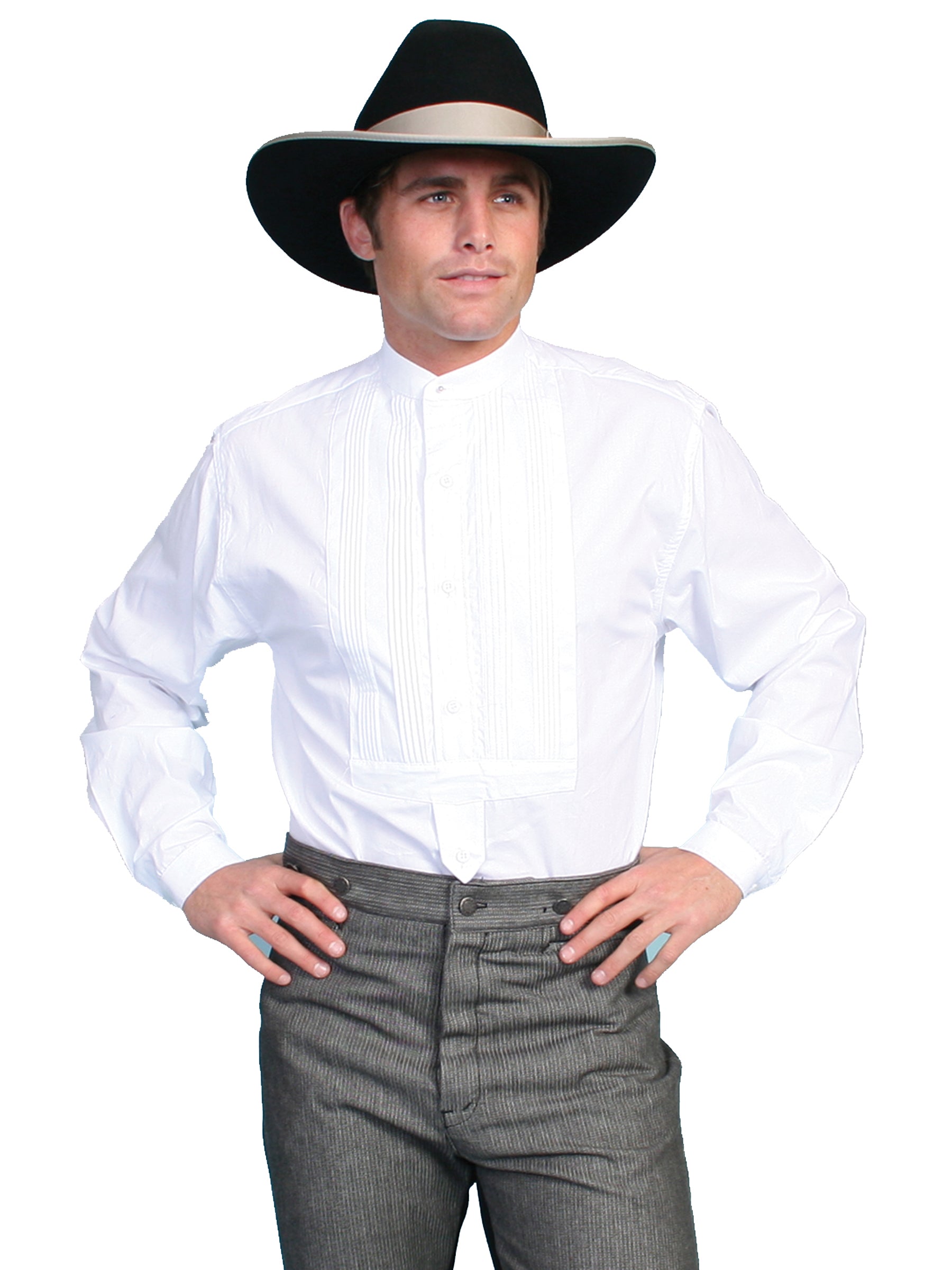 Scully RangeWear Men's Tuxedo Front Shirt in White