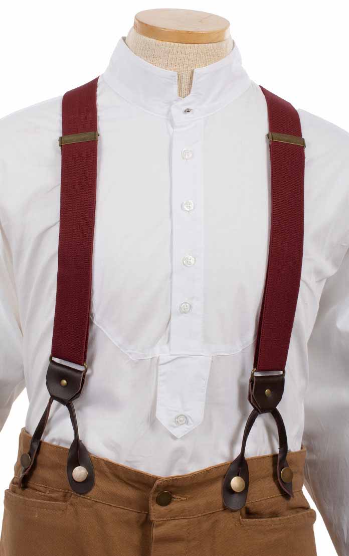 Scully RangeWear Men's Elastic Suspenders in Burgundy