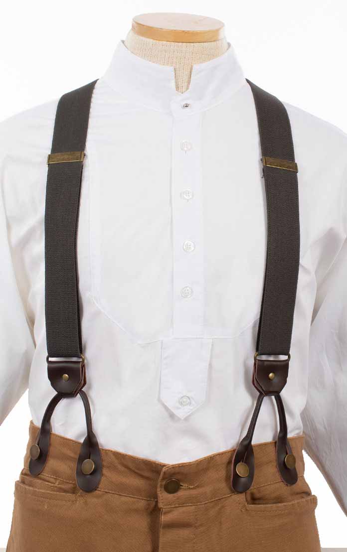 Scully RangeWear Men's Elastic Suspenders in Charcoal