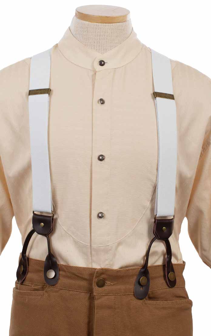 Scully RangeWear Men's Elastic Suspenders in White
