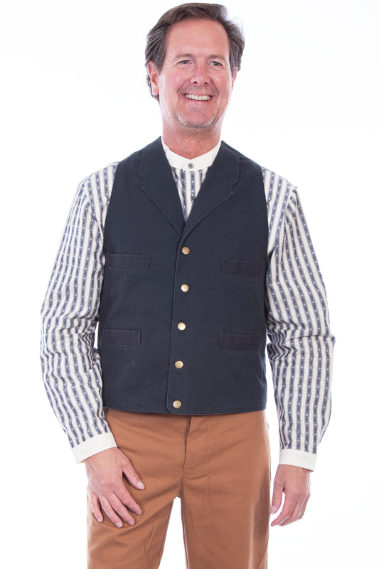 Scully RangeWear Men's Western Canvas Vest in Black