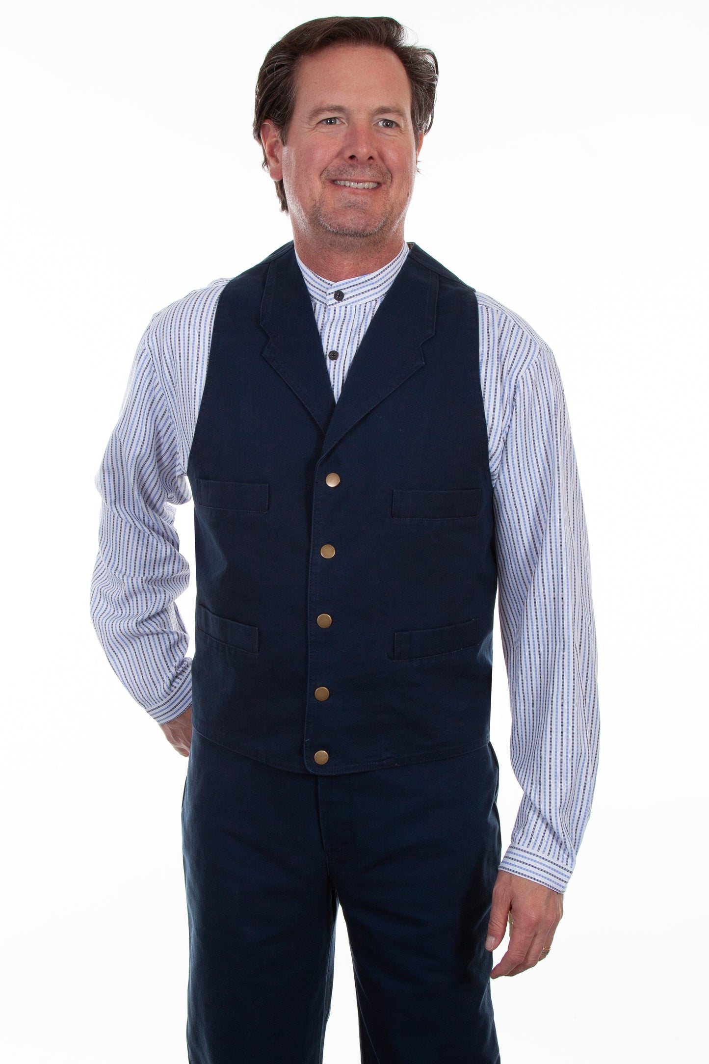 Scully RangeWear Men's Western Canvas Vest in Navy
