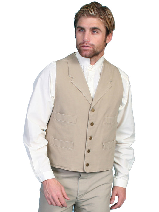 Scully RangeWear Men's Western Canvas Vest in Sand
