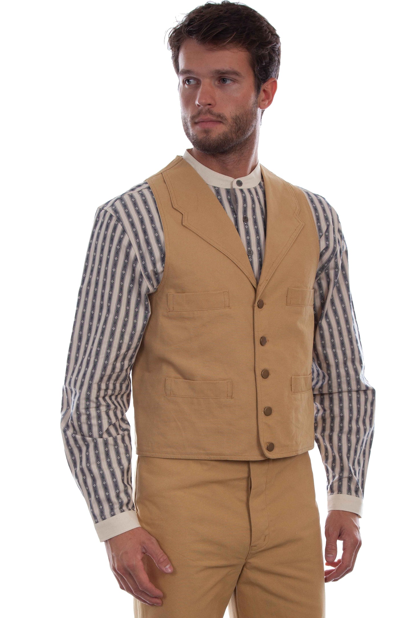 Scully RangeWear Men's Western Canvas Vest in Wheat