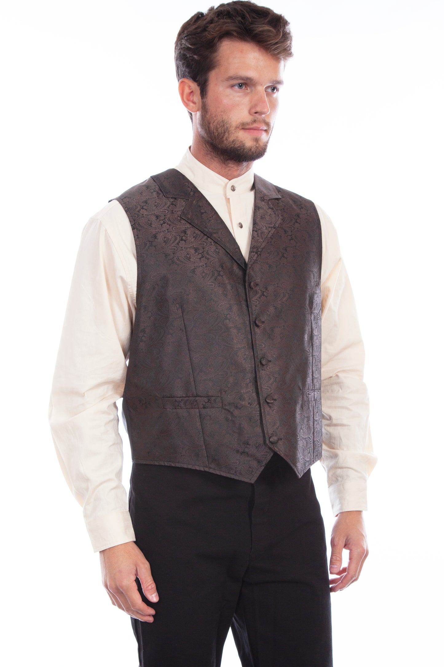 Scully RangeWear Men's Paisley Vest in Brown