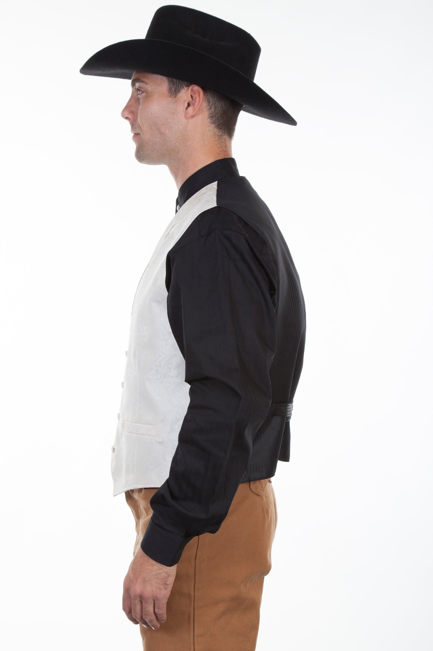 Scully RangeWear Men's Paisley Vest in Cream
