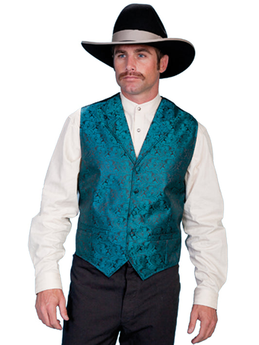 Scully RangeWear Men's Paisley Vest in Teal