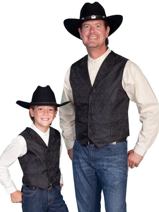Scully Boy's Kids Paisley Vest in Black