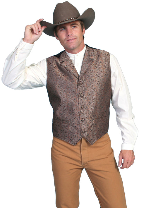 Scully RangeWear Men's Paisley Vest in Brown