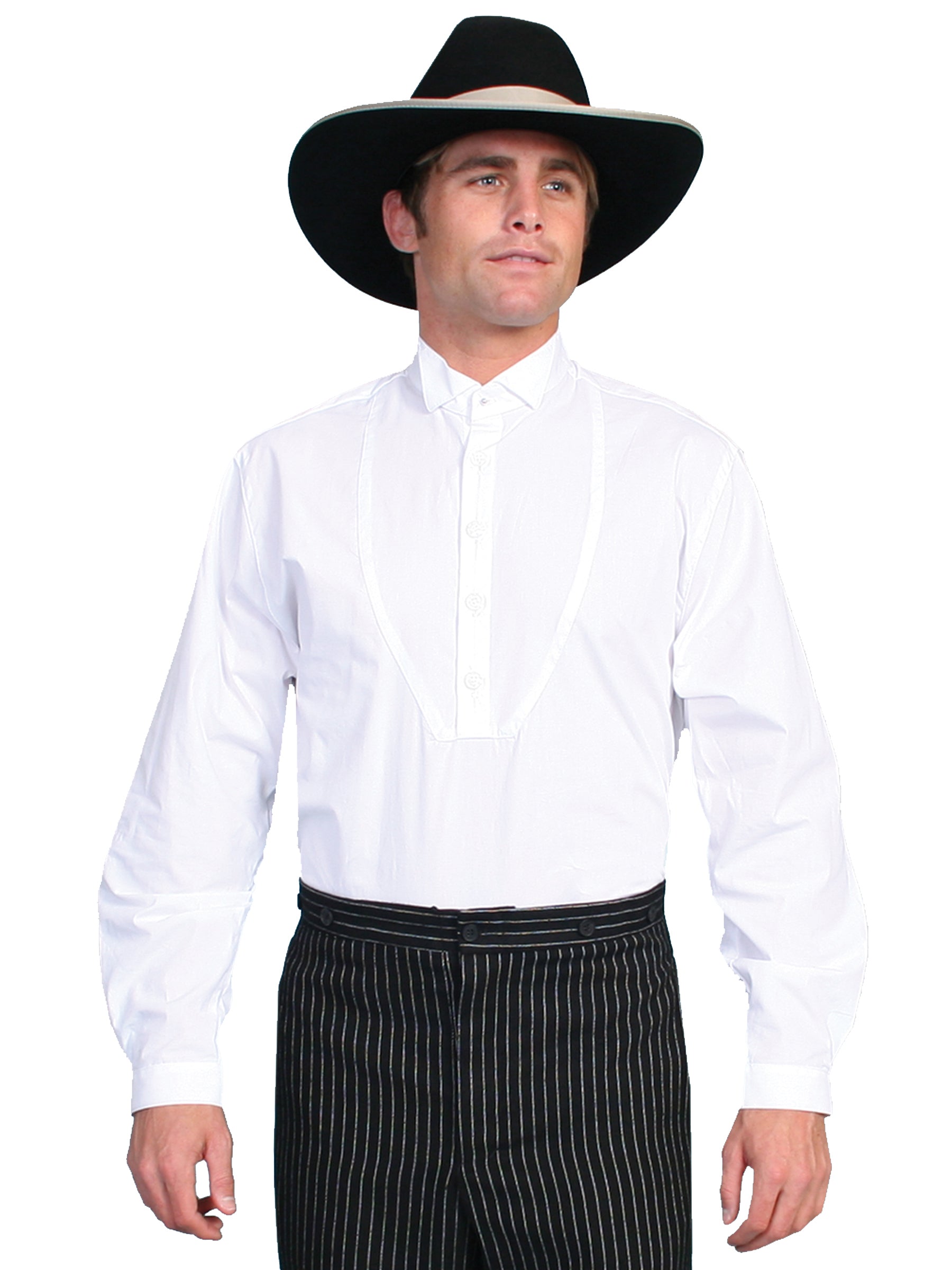 Scully RangeWear Men's Wing Tip Collar Shirt in White