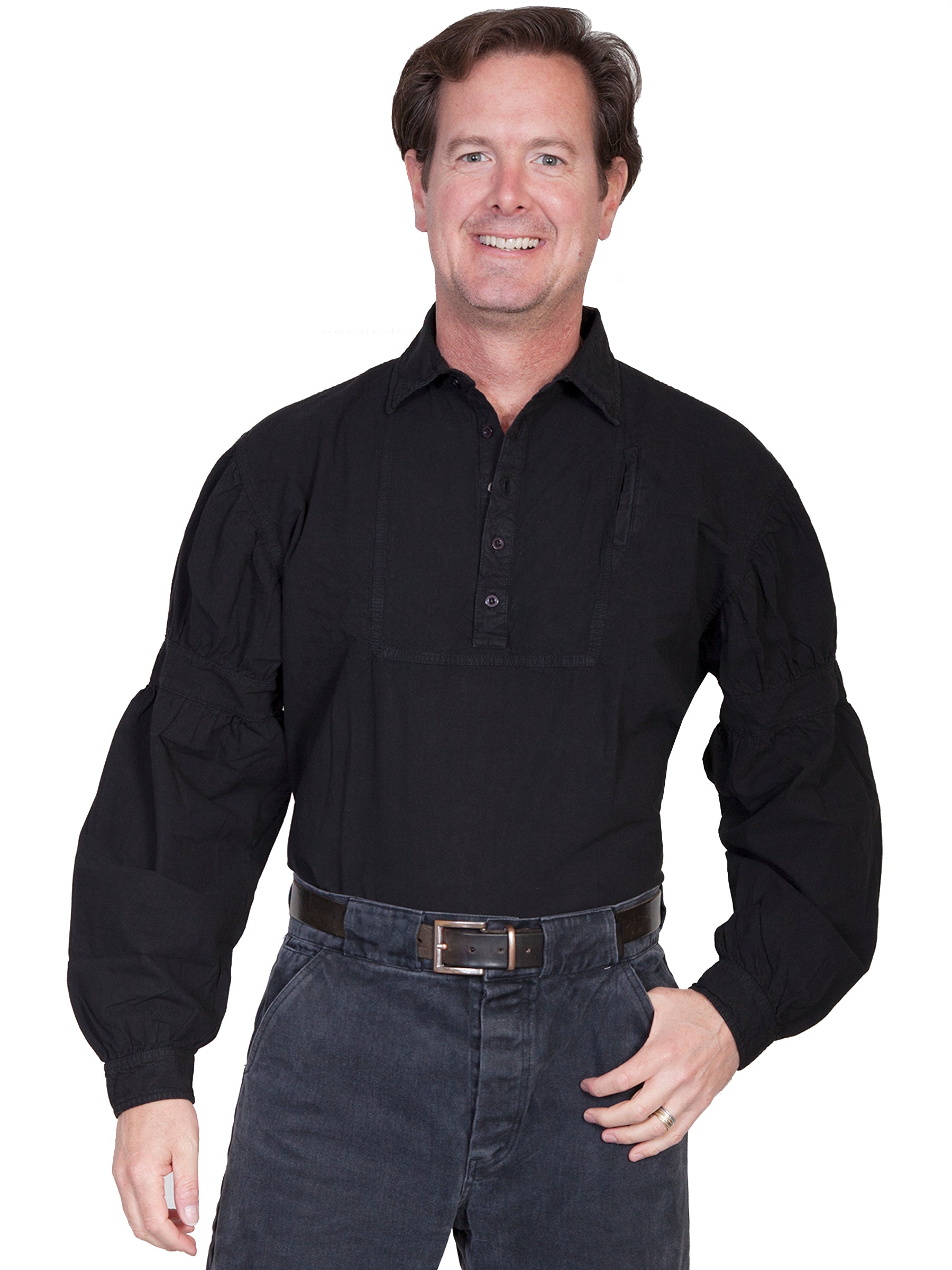 Scully RangeWear Men's Side Pocket Cotton Shirt in Black