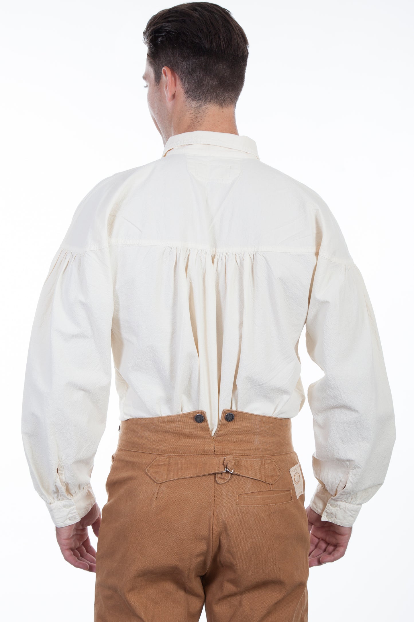 Scully RangeWear Men's Two Button Placket Shirt in Ivory