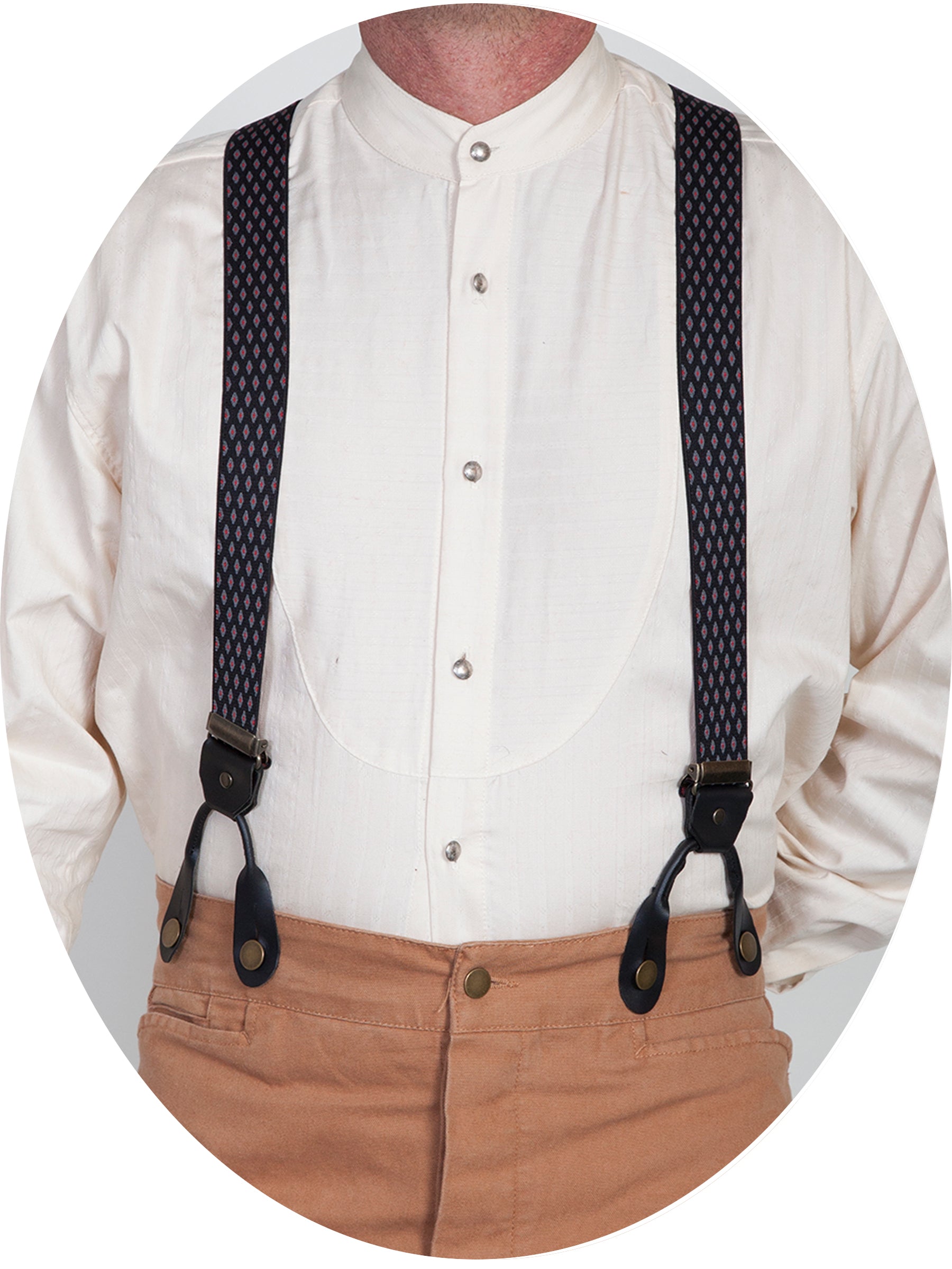 Scully Men's Elastic "diamond" Suspender in Black