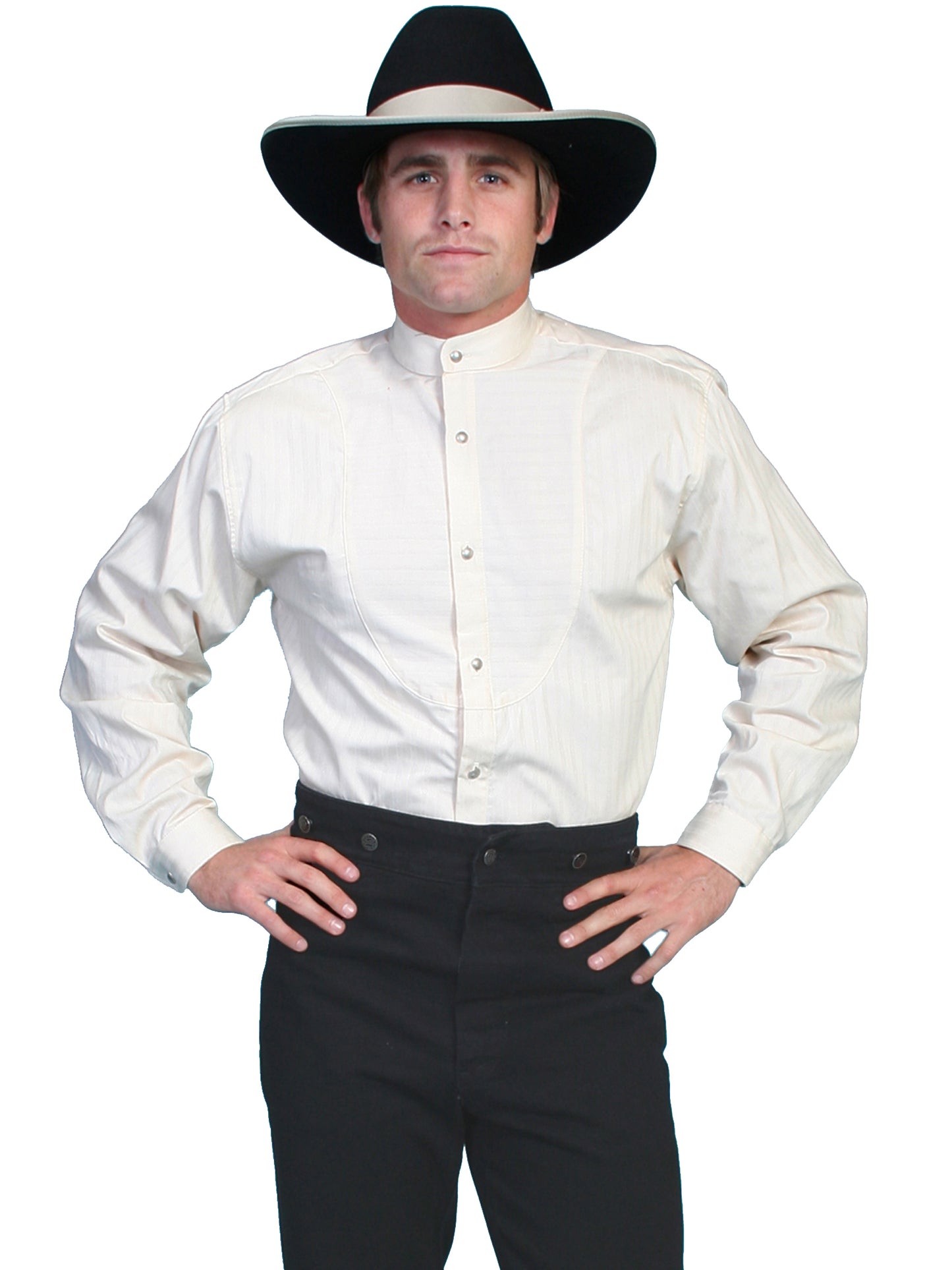 Scully RangeWear Men's Diamond Dobby Button Up Shirt in Ivory