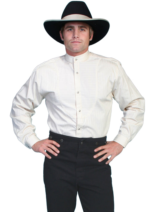 Scully RangeWear Men's Diamond Dobby Button Up Shirt in Ivory