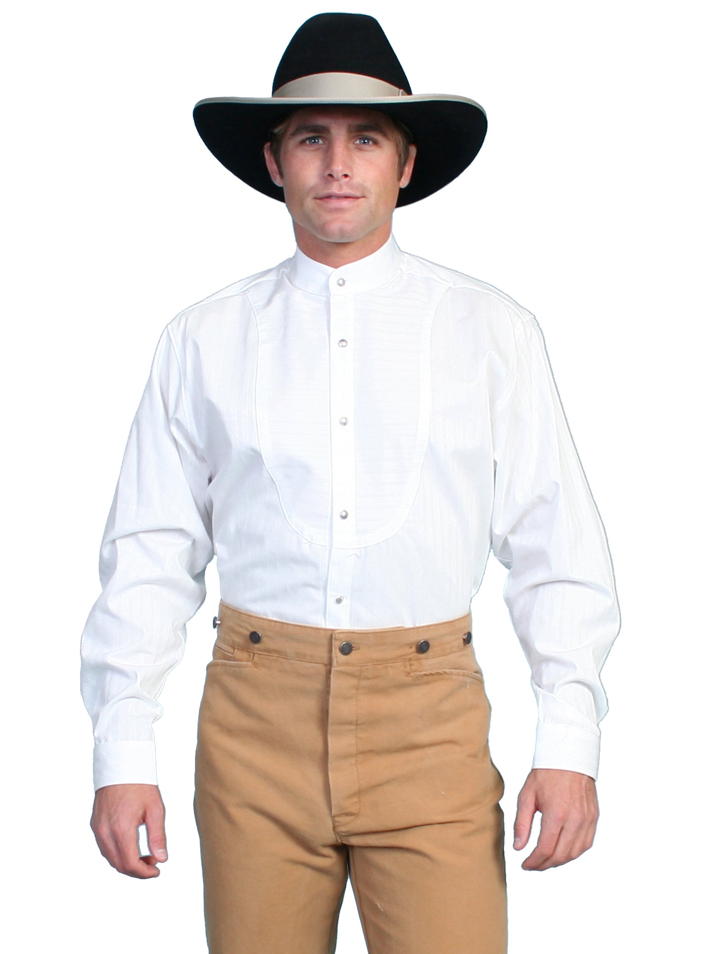 Scully RangeWear Men's Diamond Dobby Button Up Shirt in White