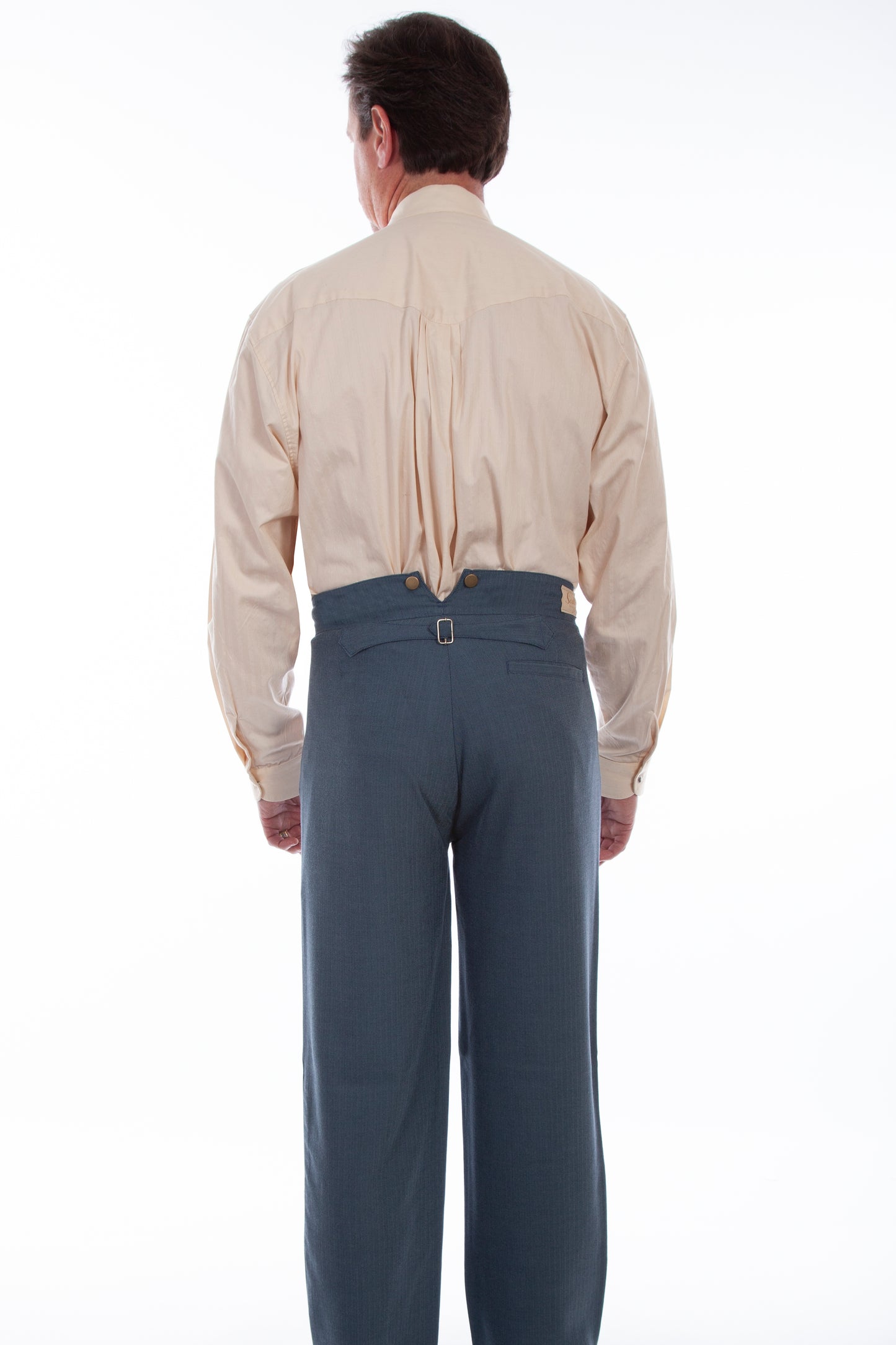 Scully RangeWear Men's Western Herringbone Pant in Blue
