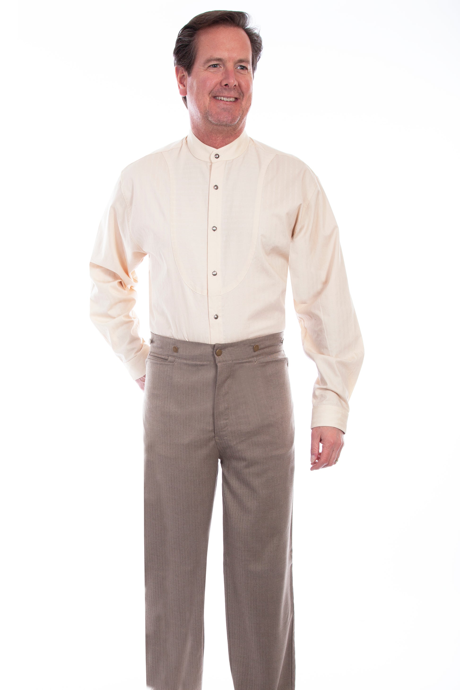 Scully RangeWear Men's Western Herringbone Pant in Brown