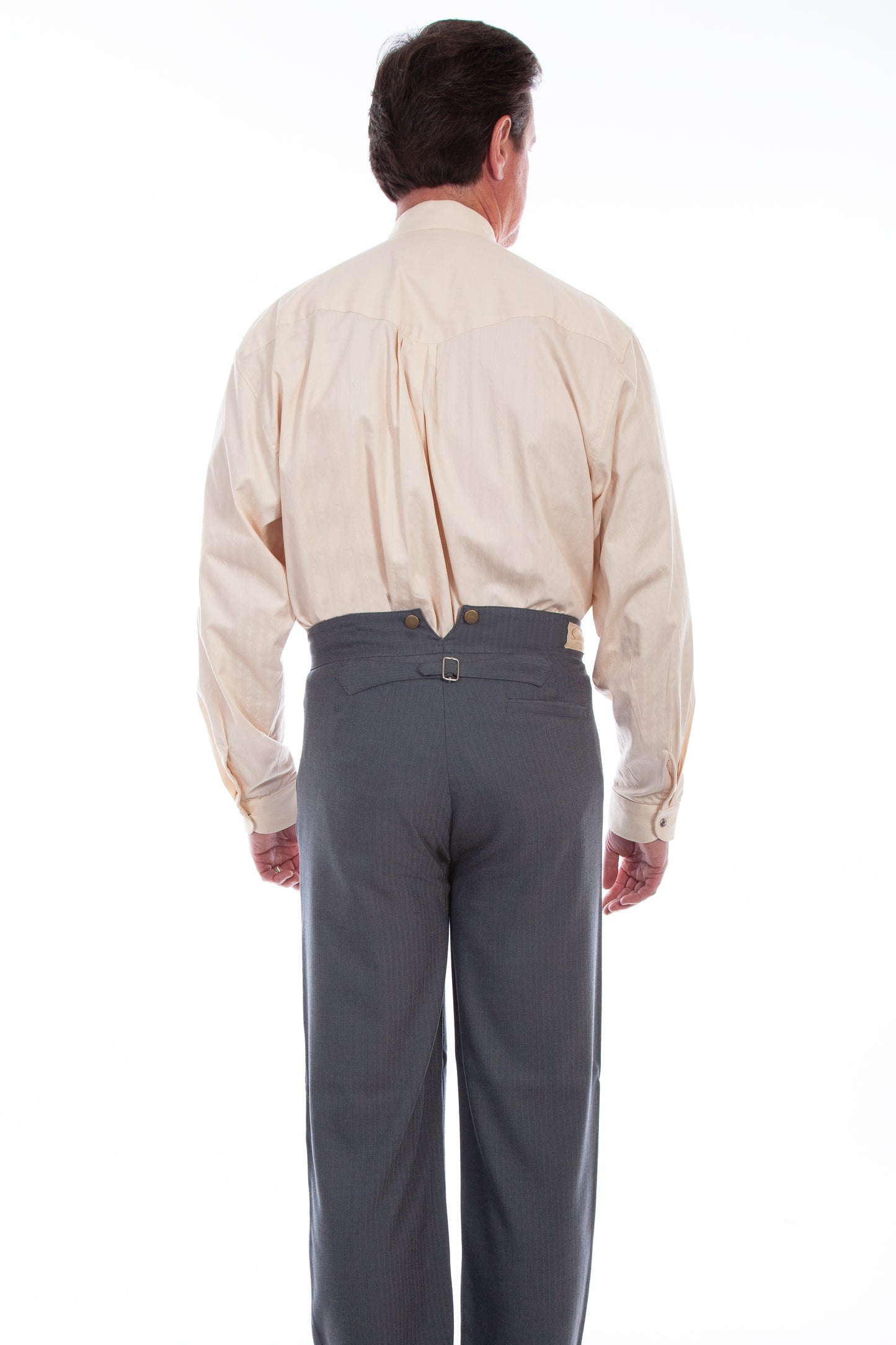 Scully RangeWear Men's Western Herringbone Pant in Charcoal