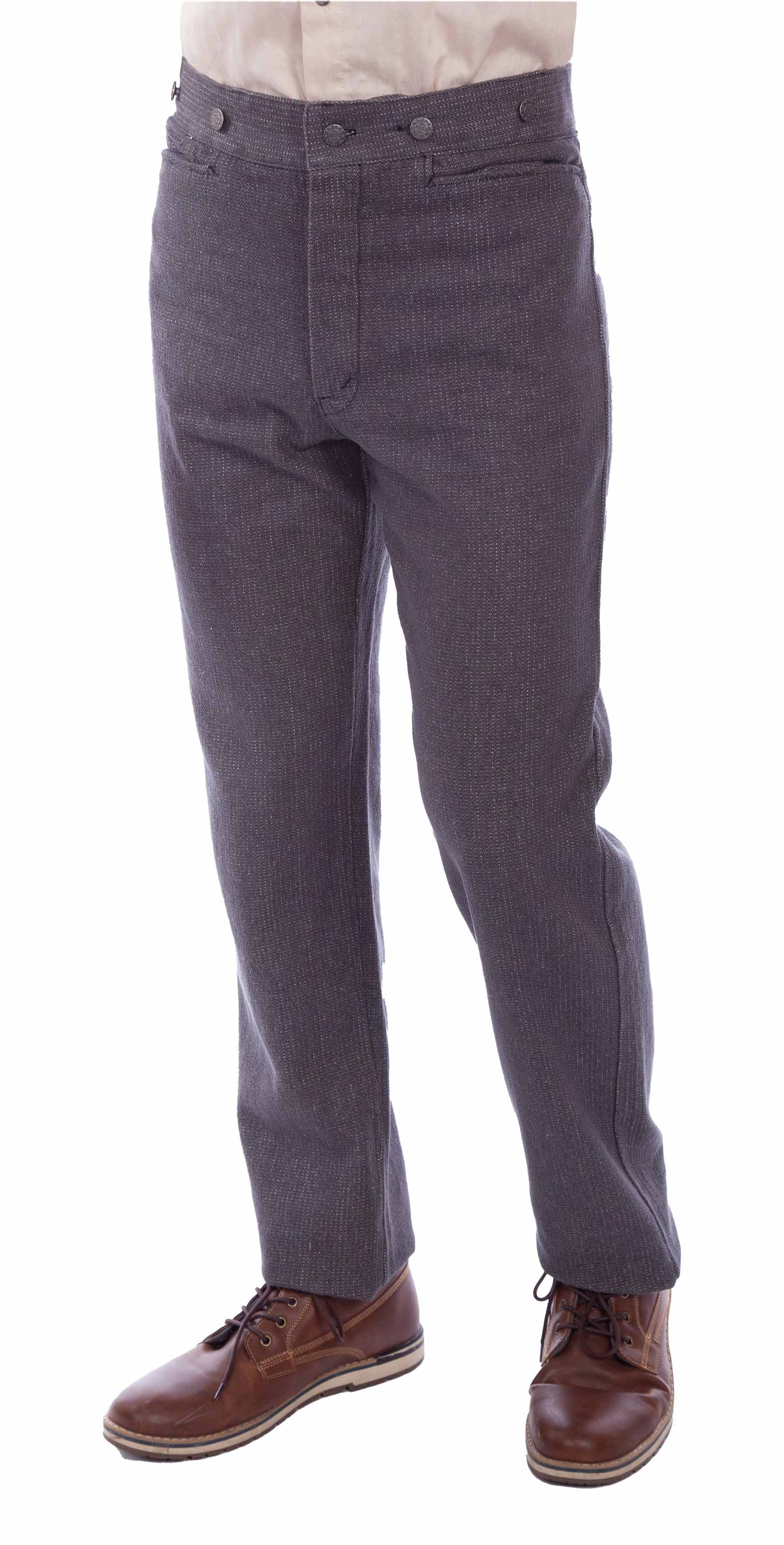 Scully Men's Raised Dobby Stripe Pant in Charcoal