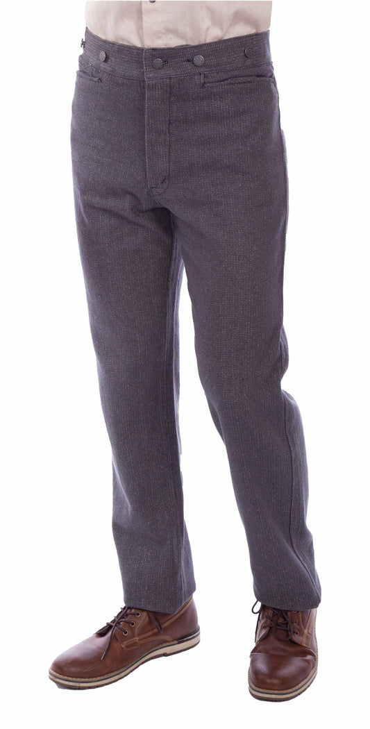 Scully Men's Raised Dobby Stripe Pant in Charcoal