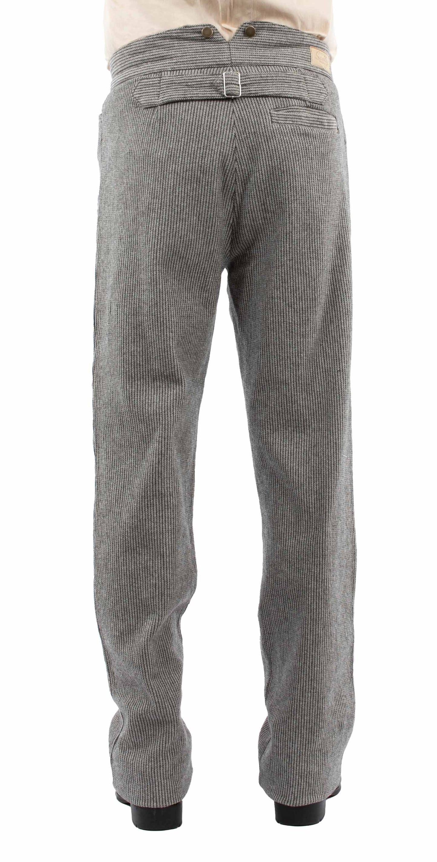 Scully RangeWear Men's Raised Dobby Stripe Pant in Light Grey