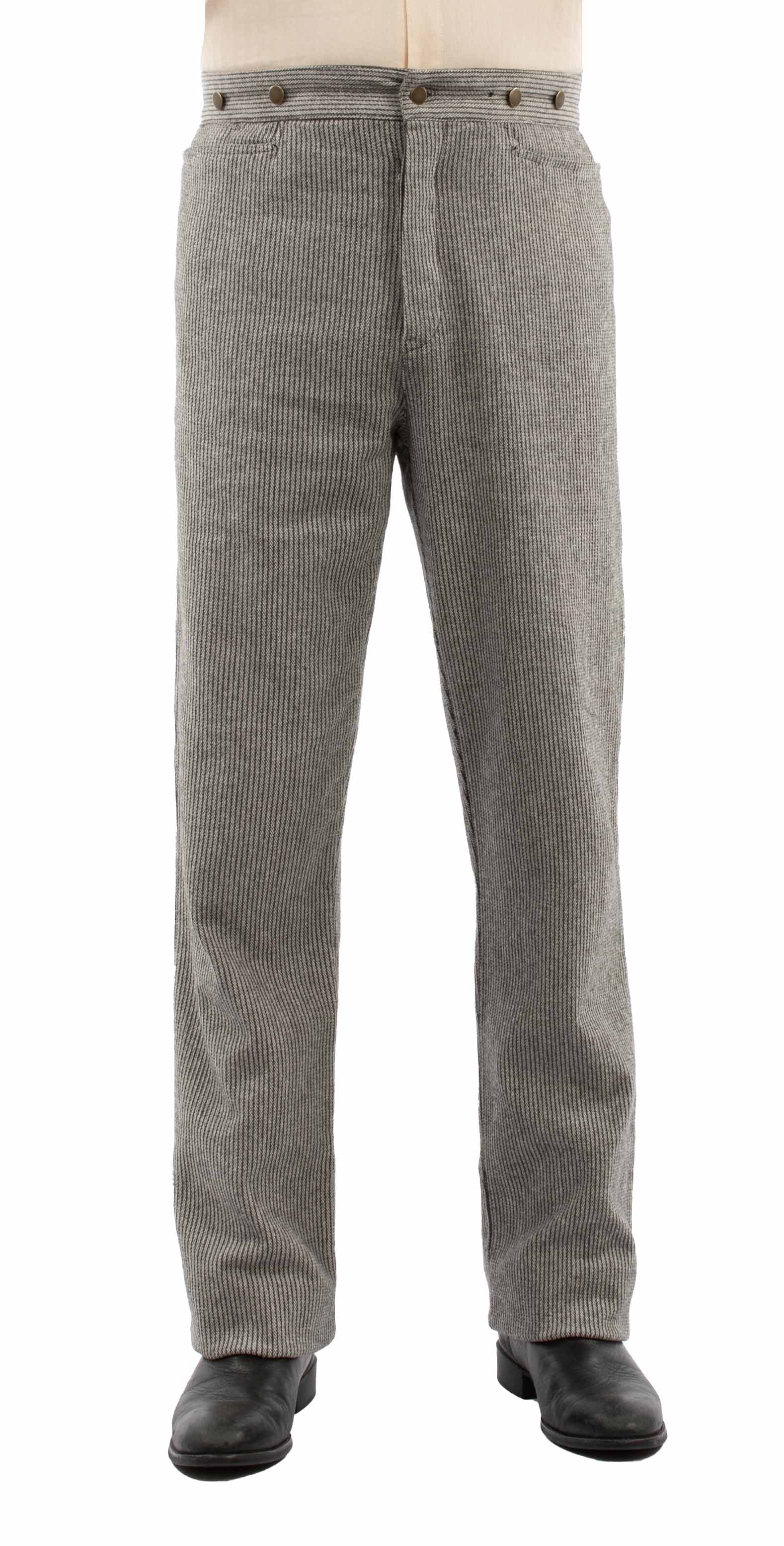 Scully RangeWear Men's Raised Dobby Stripe Pant in Light Grey