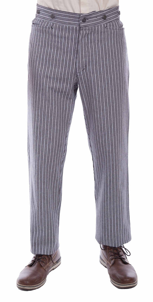 Scully Men's Rail Stripe Pant in Black