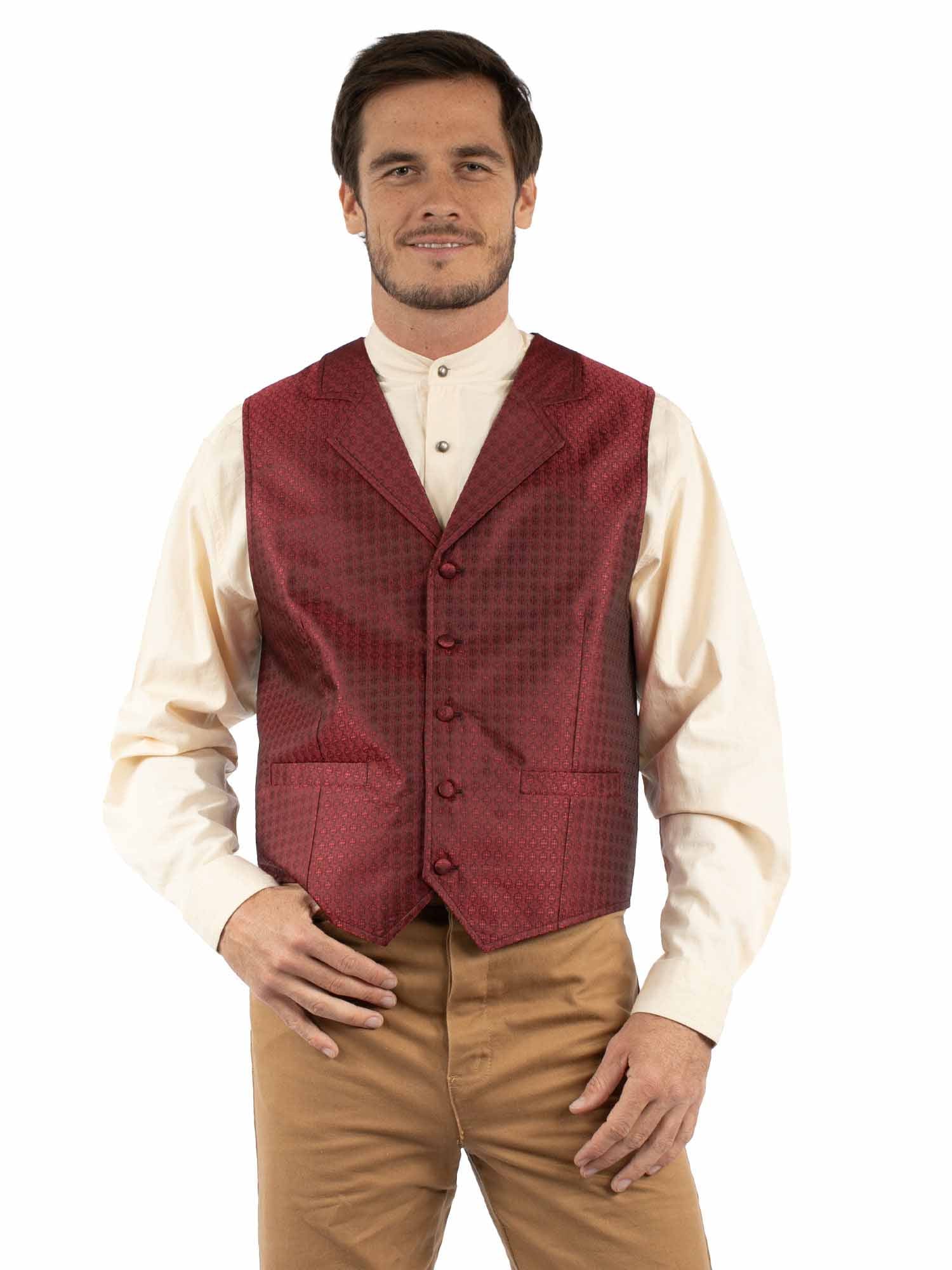 Scully RangeWear Men's Old West Vest in Red