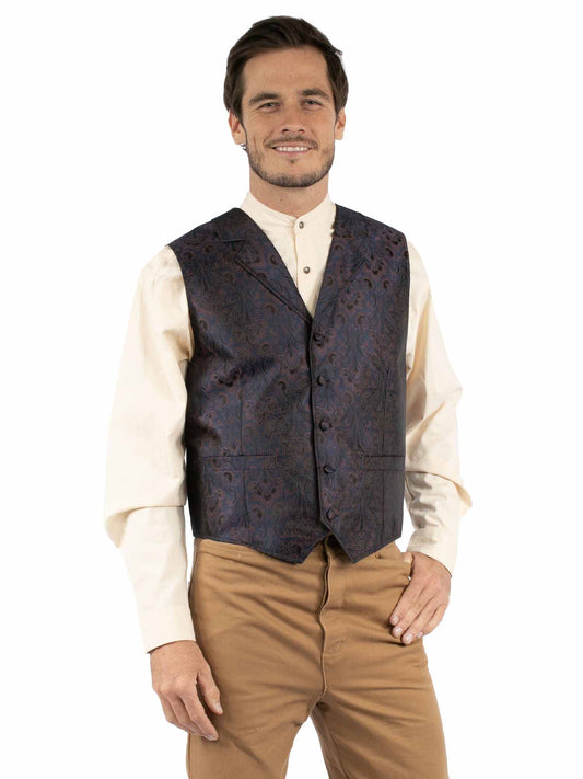 Scully RangeWear Men's Old West Vest in Blue