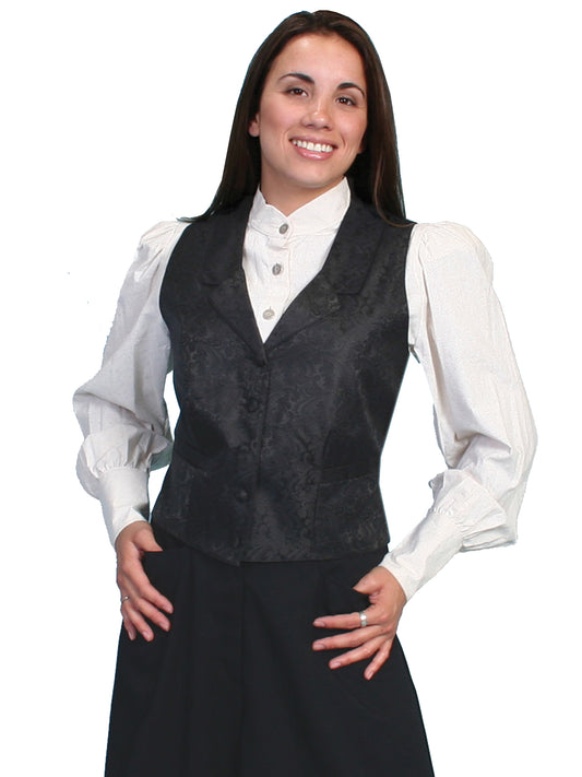 Scully RangeWear Women's Ladies Black Paisley Vest in Black Paisley