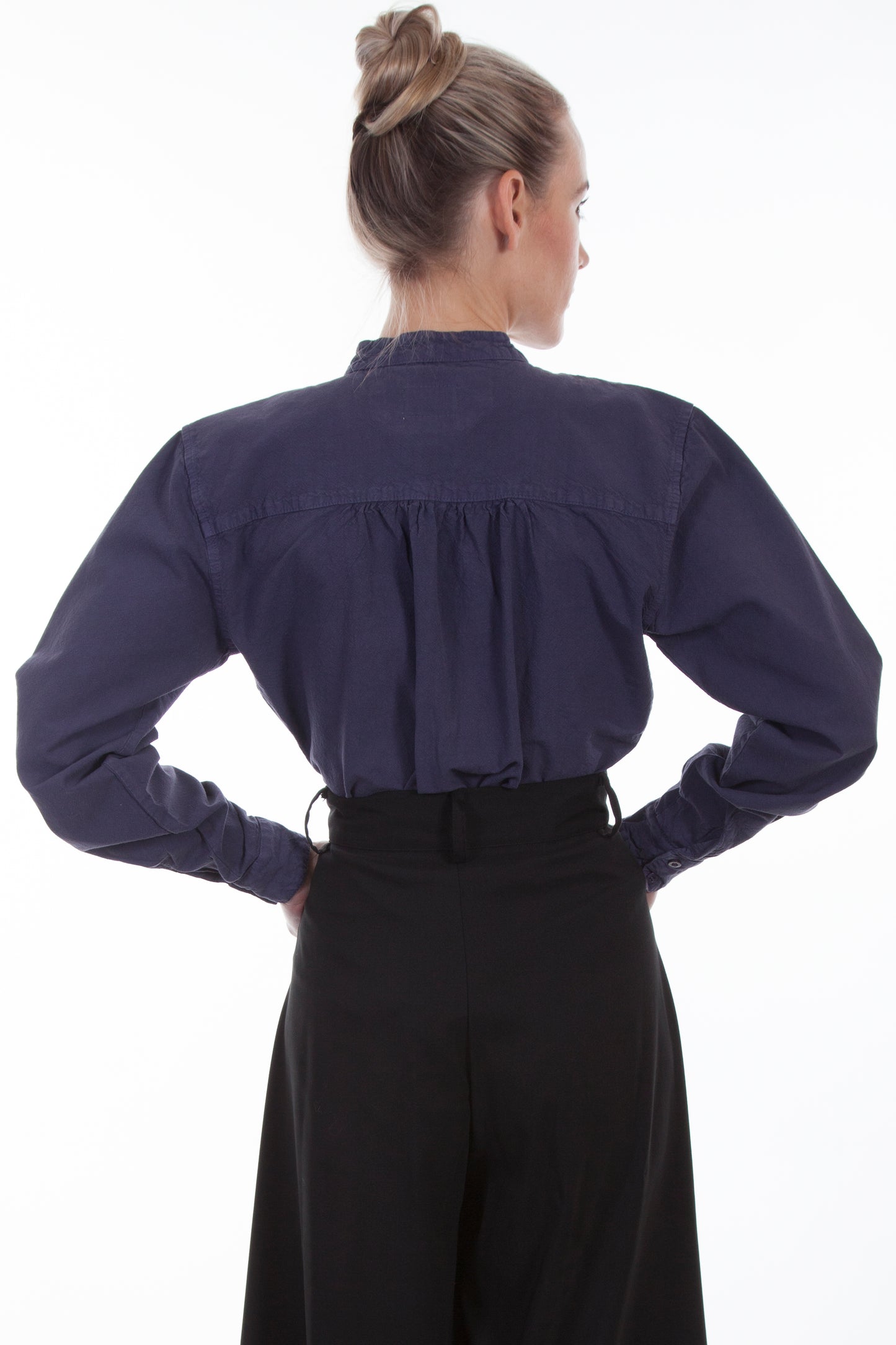 Scully RangeWear Women's Paisley Bib Front Blouse in Burgundy in Blue