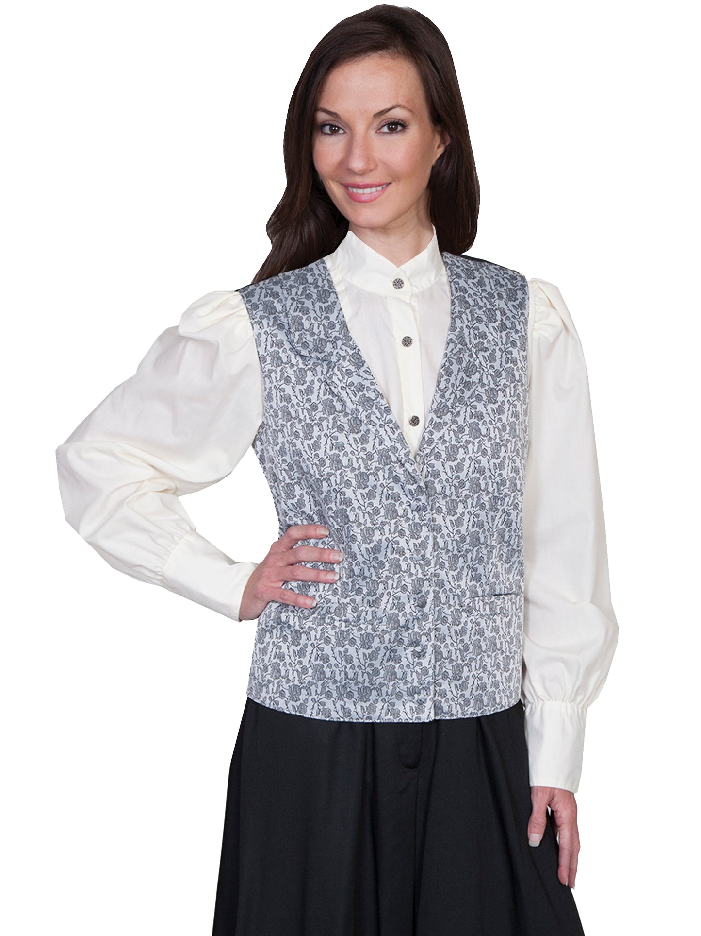 Scully RangeWear Women's Rose Vine Vest in Taupe