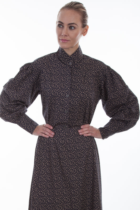 Scully RangeWear Women's Calico Print Blouse in Navy