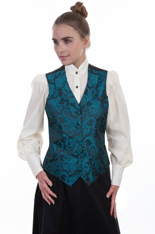 Scully RangeWear Women's Ladies Paisley Vest in Teal