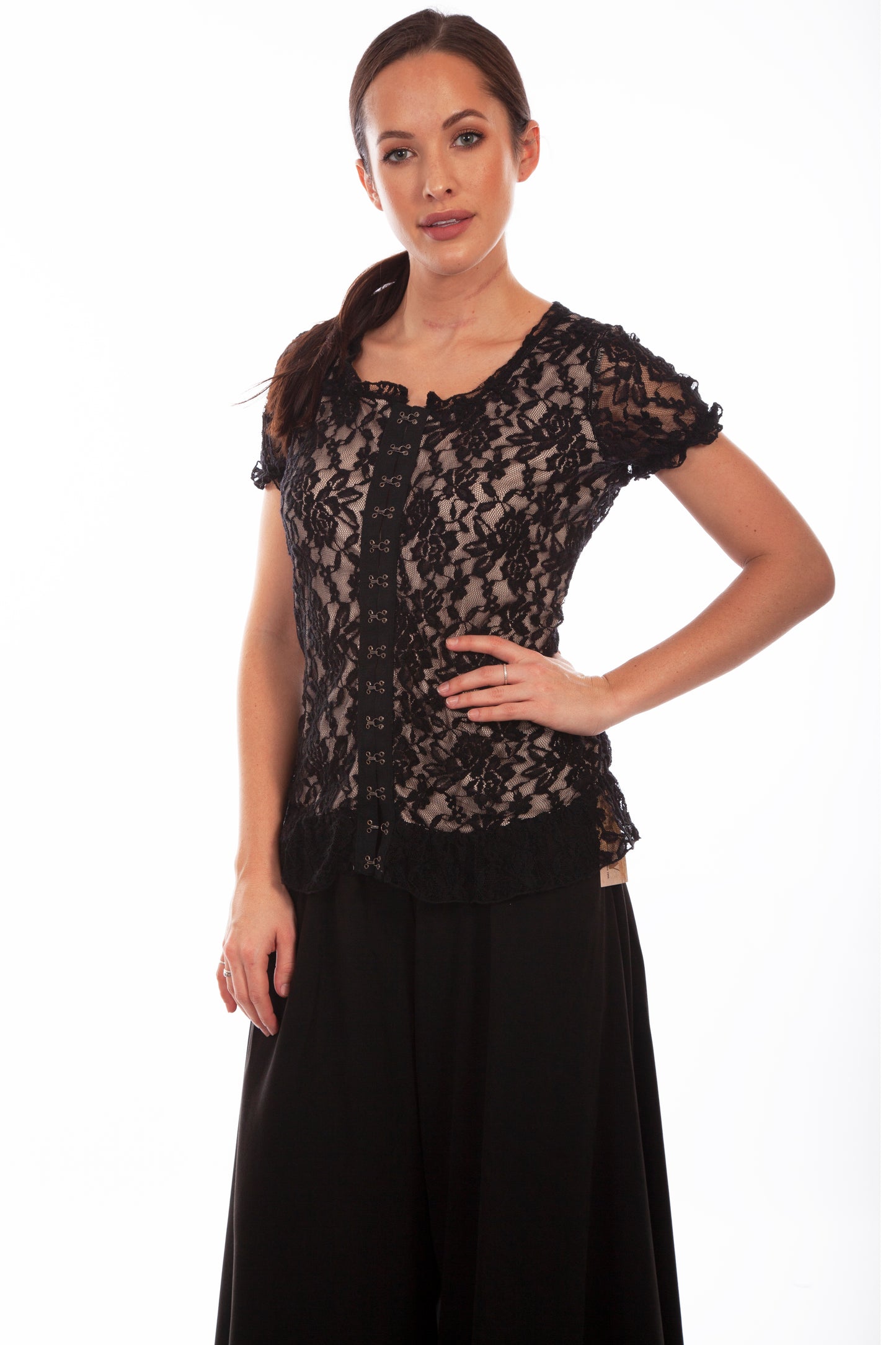Scully Western Women's Lace Corset in Black