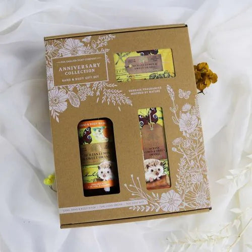 The English Soap Company Anniversary Edition Hand and Body Soap and Lotion Gift Set