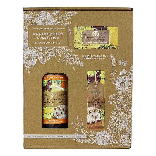 The English Soap Company Anniversary Edition Hand and Body Soap and Lotion Gift Set