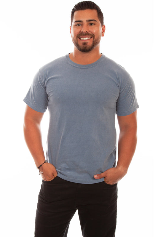 Scully Men's Short Sleeve Tee Shirt in Blue Jean