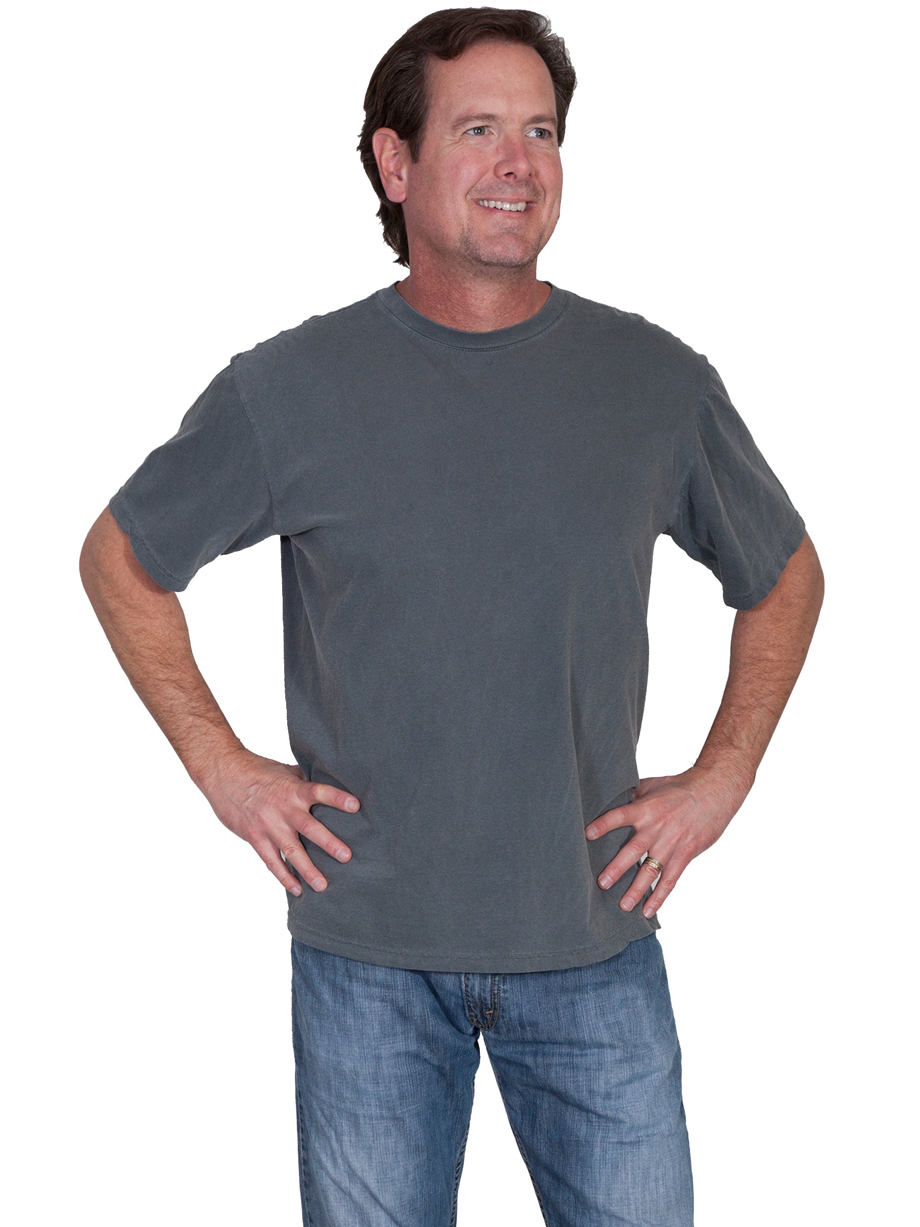 Scully Men's Short Sleeve Tee Shirt in Charcoal